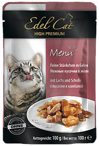 EDEL CAT пауч нежные кусочки в соусе /лосось форель/  -  100 г