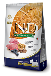 Фармина N&D DOG Low Grain Мини для собак с ягненком, спельтой, овсом и ченикой 7кг