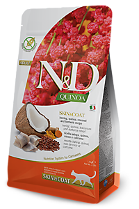 Фармина N&D CAT QUINOA Для кошек сельдь и киноа для здоровья кожи и шерсти 300гр