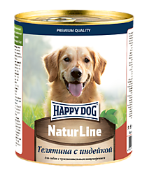 Happy Dog Natur Line Телятина с индейкой - консервы для собак (НФКЗ) - 0,97 кг
