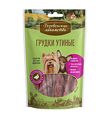 ДЕРЕВЕНСКИЕ ЛАКОМСТВА для мини пород  Грудки Утиные  60 гр