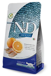 Фармина N&D CAT OCEAN для кошек с сельдью и апельсином 1,5кг