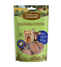 ДЕРЕВЕНСКИЕ ЛАКОМСТВА для мини-пород, Медальоны из Ягненка 60 гр.