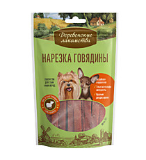 ДЕРЕВЕНСКИЕ ЛАКОМСТВА для мини-пород, Нарезка Говядины 60 гр.