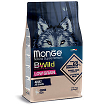 Monge Dog BWild LOW GRAIN низкозерновой корм из мяса гуся для взрослых собак всех пород 2,5 кг (31676)