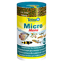 Tetra Micro Мenu Корм из 4-ех видов (гранулы, палочки, шарики, чипсы) 100мл