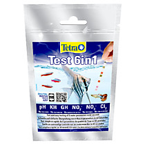 Tetra Тест для воды 6in1, 10 экспресс-полосок определяющие показатели pH, KH, GH, NO2, NO3, Cl