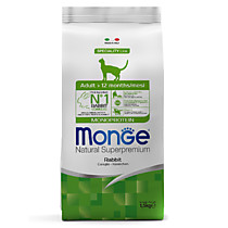 Monge Cat Monoprotein Adult Rabbit корм для взрослых кошек с кроликом 1,5 кг (31889)