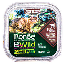 Monge Cat Bwild Grain free беззерновые консервы из буйвола с овощами для кошек 100г