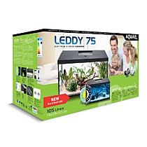 AQUAEL Аквариум LEDDY SET PLUS D/N 75 ЧЕРНЫЙ / 105л прямой, 75х35х40см. Комплектация: крышка,свет Leddy Tube 14Вт Day&Night, фильтр ASAP 500, нагреват