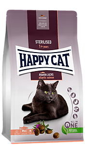 Happy Cat Sterilised Atlantik-Lachs (Эдалт Стерилайзд Атлантический Лосось) Сухой корм для кастрированных кошек 1,3 кг