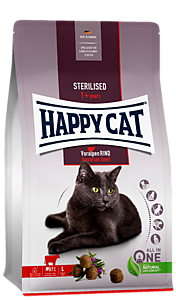 Happy Cat Sterilised Voralpen-Rind (Эдалт Стерилайзд Альпийская говядина) Сухой корм для кастрированных кошек 1,3 кг