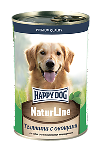 Happy Dog Natur Line Телятина с овощами  для собак (НФКЗ)- 0,41 кг