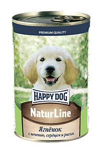 Happy Dog Natur Line Ягненок  с печенью, сердцем и рисом для щенков  (НФКЗ) - 0,41 кг