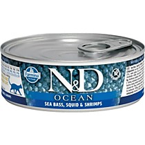 Фармина НД 80 гр консервы OCEAN для кошек сибас, кальмар и креветки