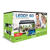 AQUAEL Аквариум LEDDY SET PLUS D/N 60 ЧЕРНЫЙ / 54л прямой, 60х30х30см. Комплектация: крышка, свет Leddy Tube 7Вт Day&Night, фильтр ASAP 300, нагревате