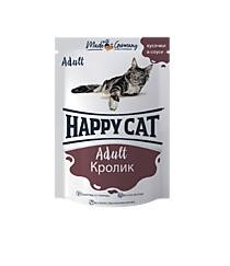 HAPPY CAT Пауч Кролик в соусе100г.