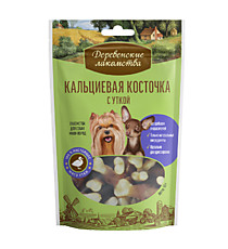 ДЕРЕВЕНСКИЕ ЛАКОМСТВА для мини-пород, Кальцивая косточка с Утиным филе 55 гр.