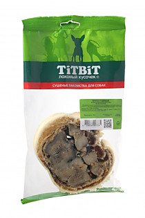 TIT BIT Вымя говяжье - мягкая упаковка лакомство для собак 0,045 кг Крутон говяжий - мягкая упаковка лакомство для собак 0,12 кг